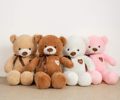 Giant Teddy Bear – 31.5" Large Plush Stuffed Animal with Love Heart & Ribbon
